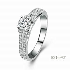 Light Weight Hot Sale Ring 925 Sterling Silver Engagement Ring With CZ