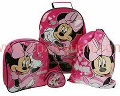 lovely disney minnie school bag 4 pcs set bag