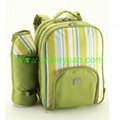 600D polyester outdoor picnic bag lunch backpack with bottle bag