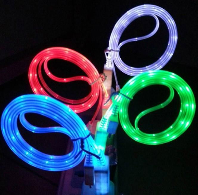 LED Light micro usb data cable for samsung mobile phone Galaxy S4 i9500 N71