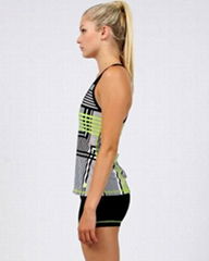 custom girls sublimation training running suit tank top & short