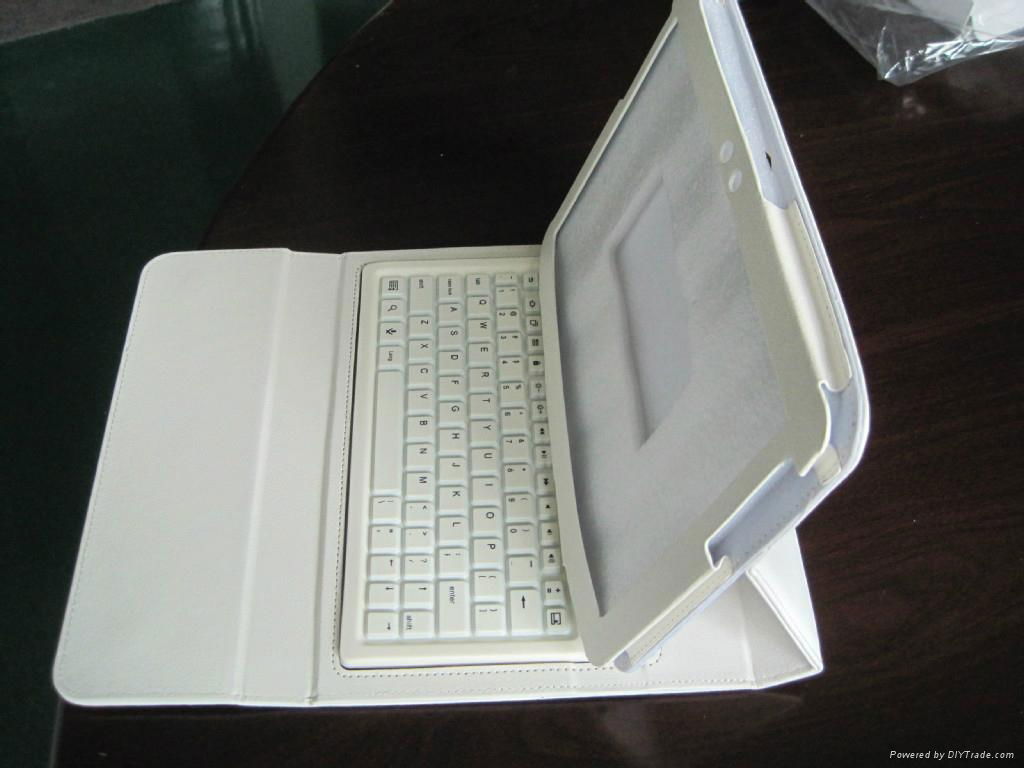 2014 Popular Bluetooth keyboard leather case for Apple Ipad customized support 4