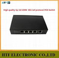 5p 10/100M 802.3af Protocol mulitmedia Unmanaged full duplex POE Network Switch 1