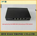 5p 10/100M 802.3af Protocol mulitmedia Unmanaged full duplex POE Network Switch 4