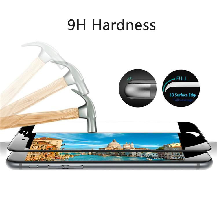 3D curved 9H Tempered glass screen protector for iPhone 6, 7 plus 3