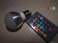 110V E27 RGB 3W 16 Color Change Lamp LED