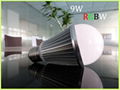 9W Aluminum Body RGBW E27 LED Bulb Light