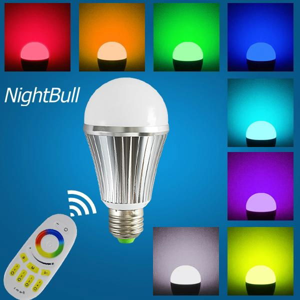 9W Aluminum Body RGBW E27 LED Bulb Light With 2.4G RF Remote Control 4