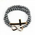 Fashion Alloy Cross And Figure 8 Bicyclic Beads Bracelets 