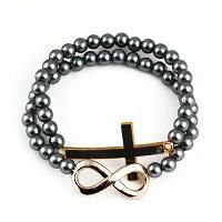 Fashion Alloy Cross And Figure 8 Bicyclic Beads Bracelets 