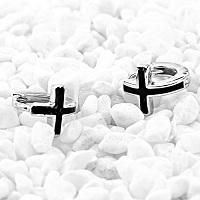 925 Sterling Silver Earring Buckle Cross 