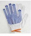 white cotton glove,work glove,safety glove,pvc dots glove/guantes de algodon, gu 2