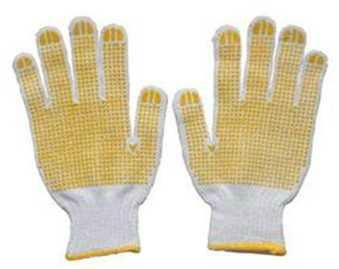 white cotton glove,work glove,safety glove,pvc dots glove/guantes de algodon, gu 3