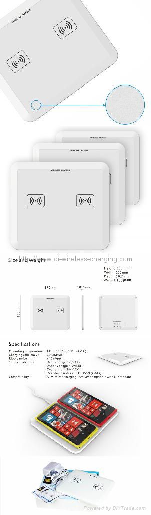 QI Double Wireless Chargers Charging Transmitter Pad T11 3