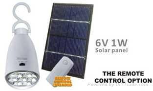  LED RECHARGEABLE EMERGENCY BULB WITH REMOTE CONTROL WITH SOLAR PAN