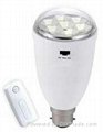  LED RECHARGEABLE EMERGENCY BULB WITH REMOTE CONTROL WITH SOLAR PAN 2