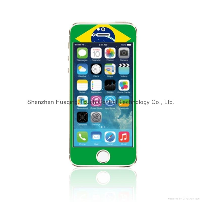 Most popular 2014 anti-shock world cup theme tempered glass screen protector 3