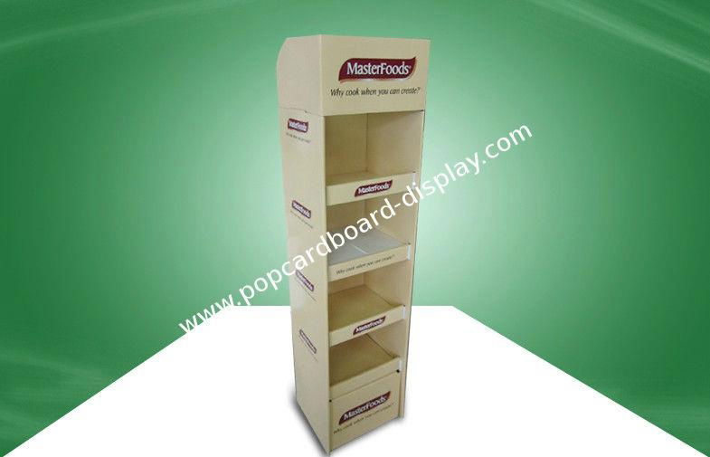 Four Shelve Food POP Cardboard Display Cardboard Floor Standing Eco-friendly 2