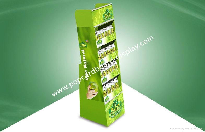 Four Shelf POP Cardboard Display Cardboard Floor Standing for Vitamin