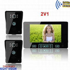 2.4GHz digital 7 inch IR vision villa apartment video door phone intercom system