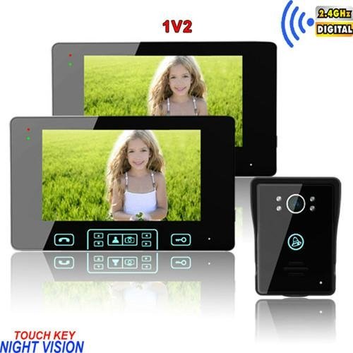 2.4GHz 7 inch 7"TFT rainproof wireless video door phone intercom system 3