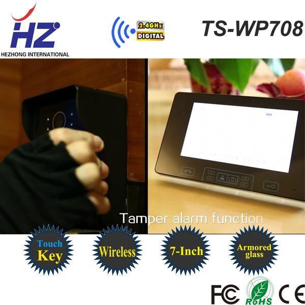 2.4GHz 7 inch 7"TFT rainproof wireless video door phone intercom system