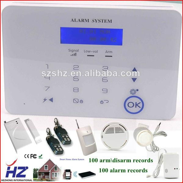 Touch keypad LCD display home security PSTN & gsm alarm system 3