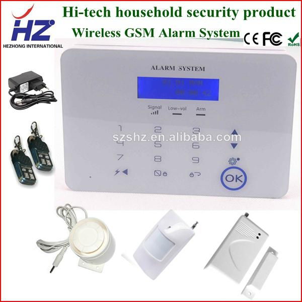 Touch keypad LCD display home security PSTN & gsm alarm system 4