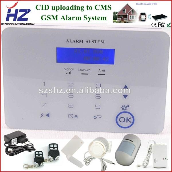 Touch keypad LCD display home security PSTN & gsm alarm system 5