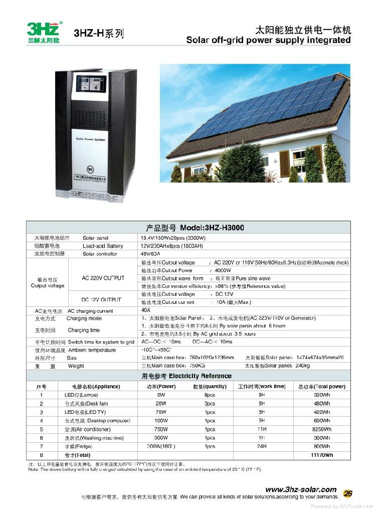  new  environment friendly 3000w off -grid power system  3