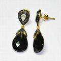 Black Dangling Drop Diamond Earring