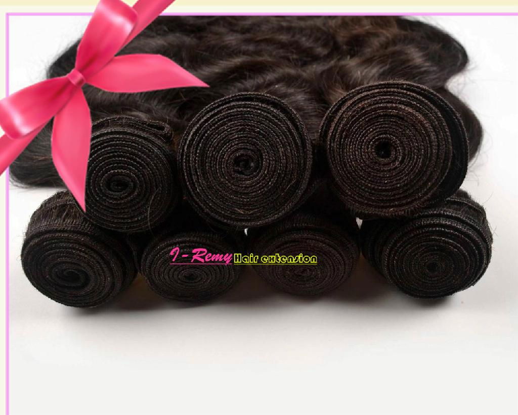 3PCS 12''14''16'' Black Brazilian Virgin Body Wave Remy Human Hair Extensions US 4