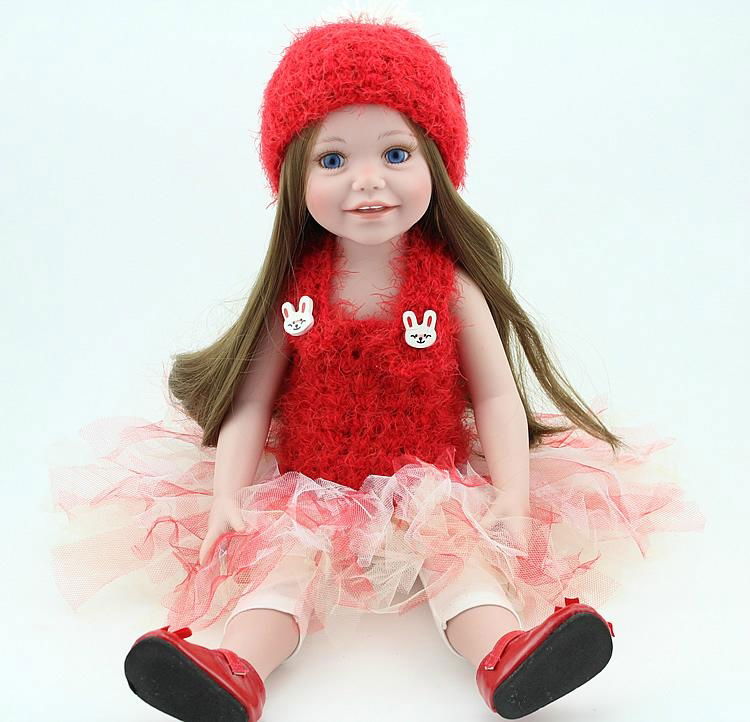 Newest design full body vinyl 18inch wigs doll american girl doll