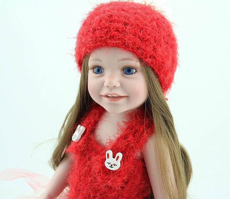 Newest design full body vinyl 18inch wigs doll american girl doll 2