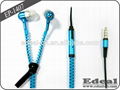 High quality metal zipper earphone