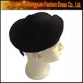 Black Military 100% Wool Felt Beret with Polyester Binding 2