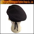 Black Military 100% Wool Felt Beret with Polyester Binding 4