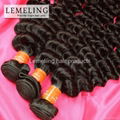 Brazilian virgin hair deep wave curly 100% human hair weft 4