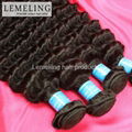 Peruvian virgin hair Peruvian deep wave curly human hair weaves hundle extension 2