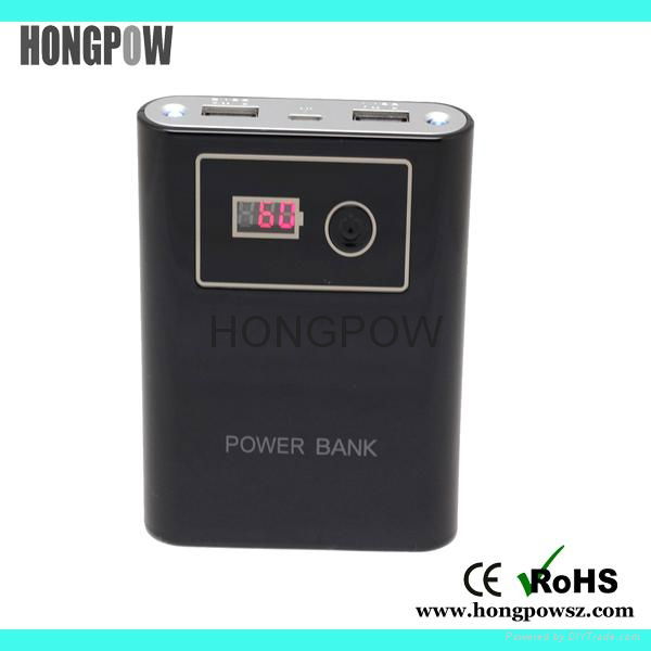 12000mah dual usb 2.1A output LED screen portable mobile power bank 2