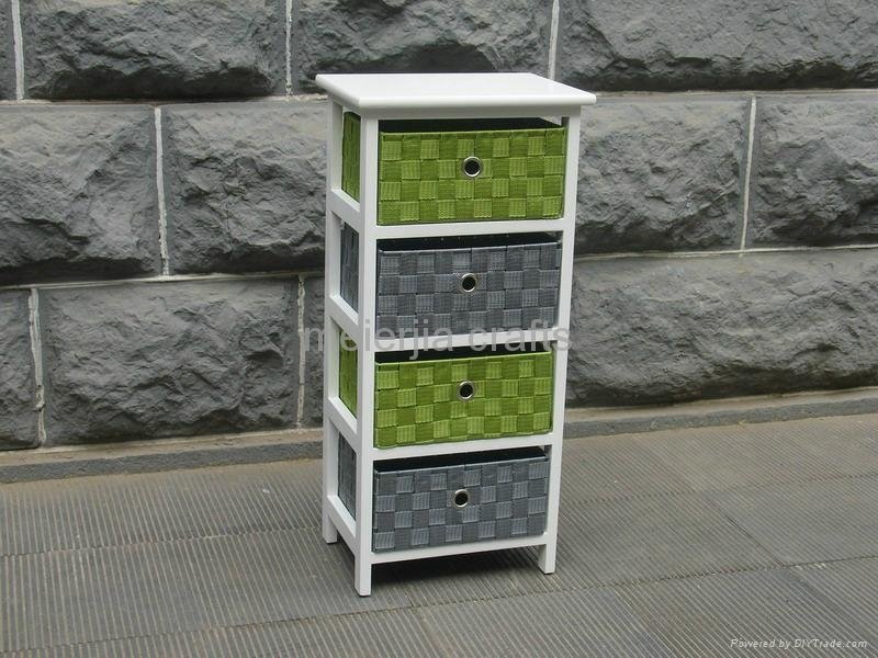wooden frame furniture white cabinet with colorful drawer 2