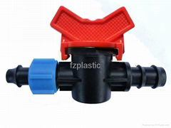 plastic drip irrigation barb lock valve flow stop valve 