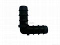 Black Plastic Barb Elbow Micro Irrigation Fitting For Drip Pipe 1