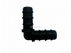 Black Plastic Barb Elbow Micro Irrigation Fitting For Drip Pipe