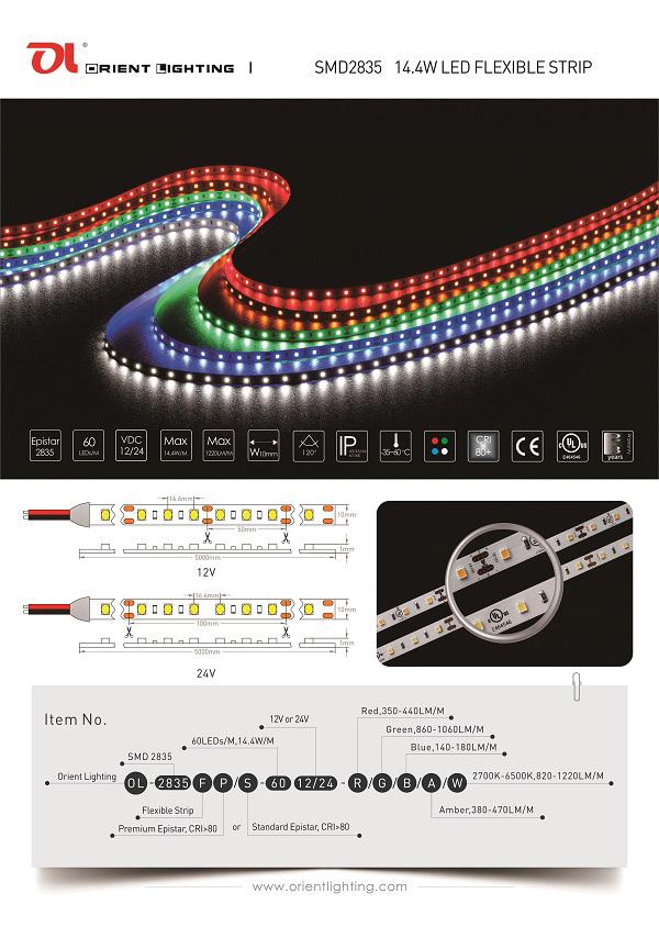 LED STRIP LIGHT  2835  14.4W  non-waterproof  3