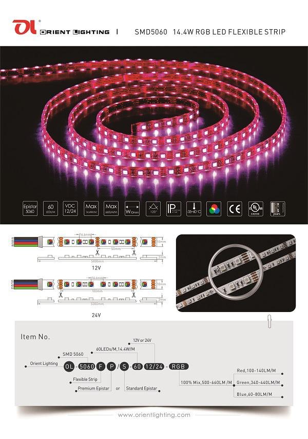 led strip SMD 5060 high Density Flexible Strip60 LEDs 3