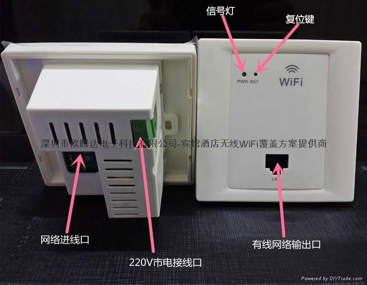 歐騰達WPL-6002無線面板AP 酒店無線入牆式AP 4