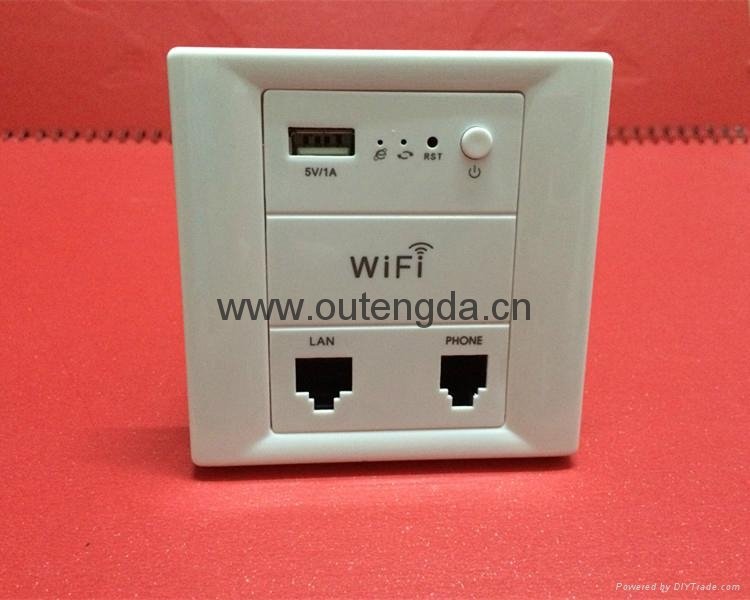 in wall wireless / wifi router easy install on wall support USB charge 2