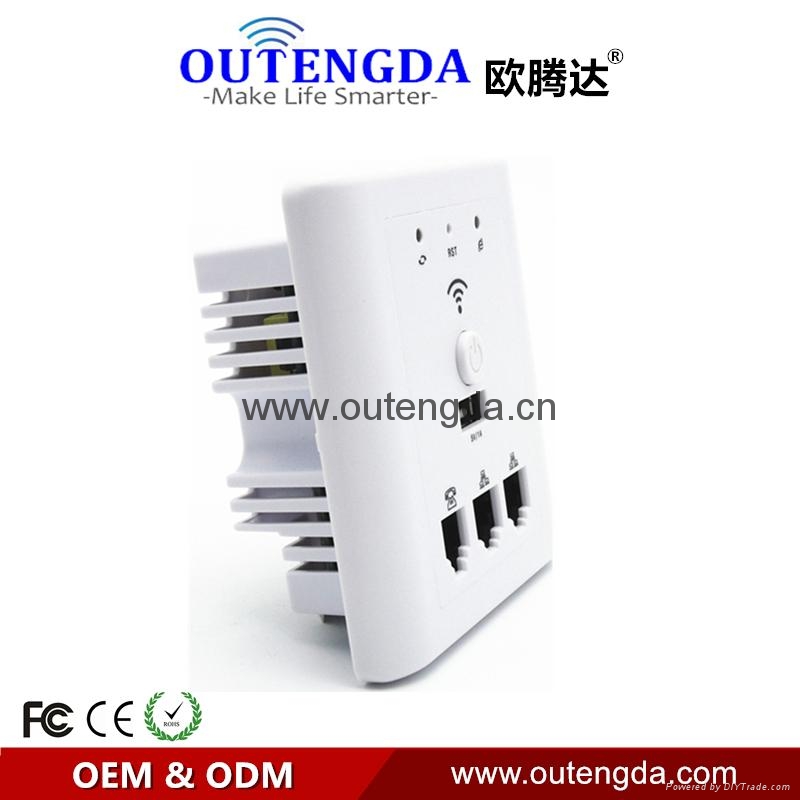 歐騰達WPL6009A RippleOS面板ap牆壁式無線ap酒店賓館客房wifi覆蓋廣告路由器 3