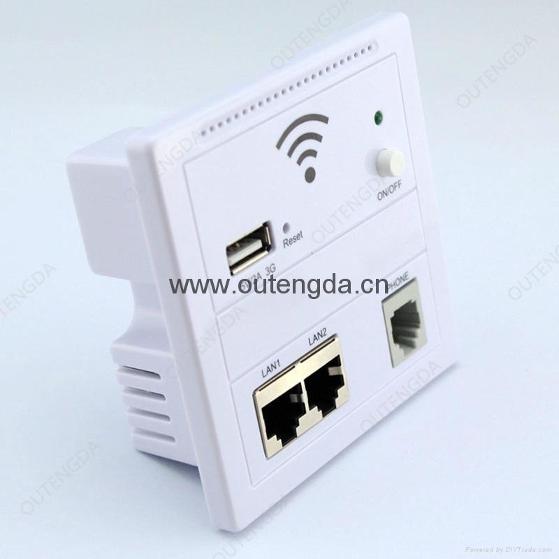 Wifi Wireless POE IN Wall AP for Hotel, access point ap, wireless ap white 3